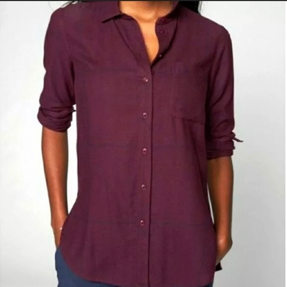 Athleta Tops - Athleta Women’s Sz S Heat Tech Flannel Burgundy